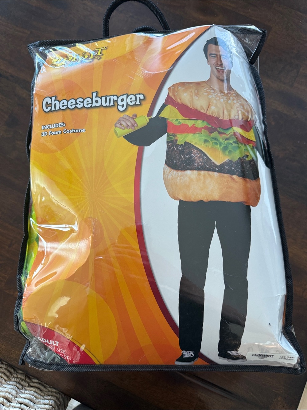 Cheeseburger Adult Costume - Novelty Food Outfit, Multicolor